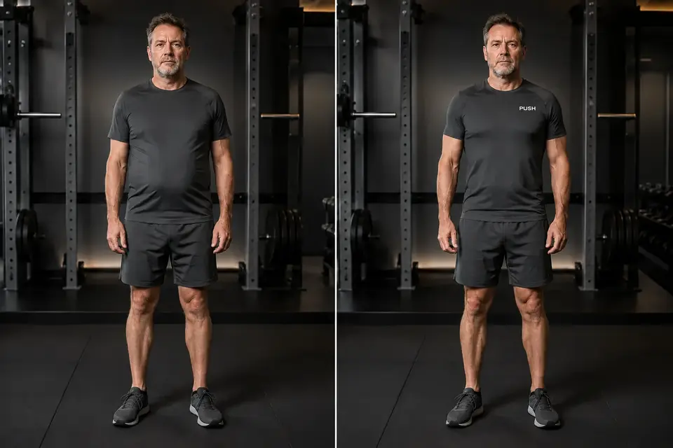 Before and after strength and mobility example