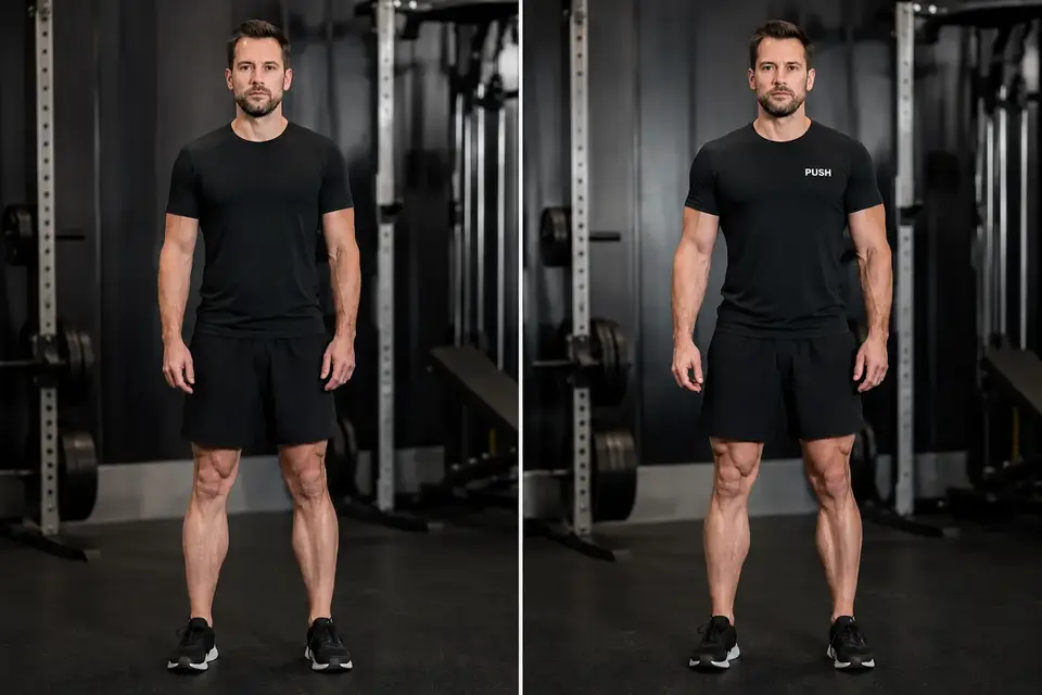 Before and after strength coaching example